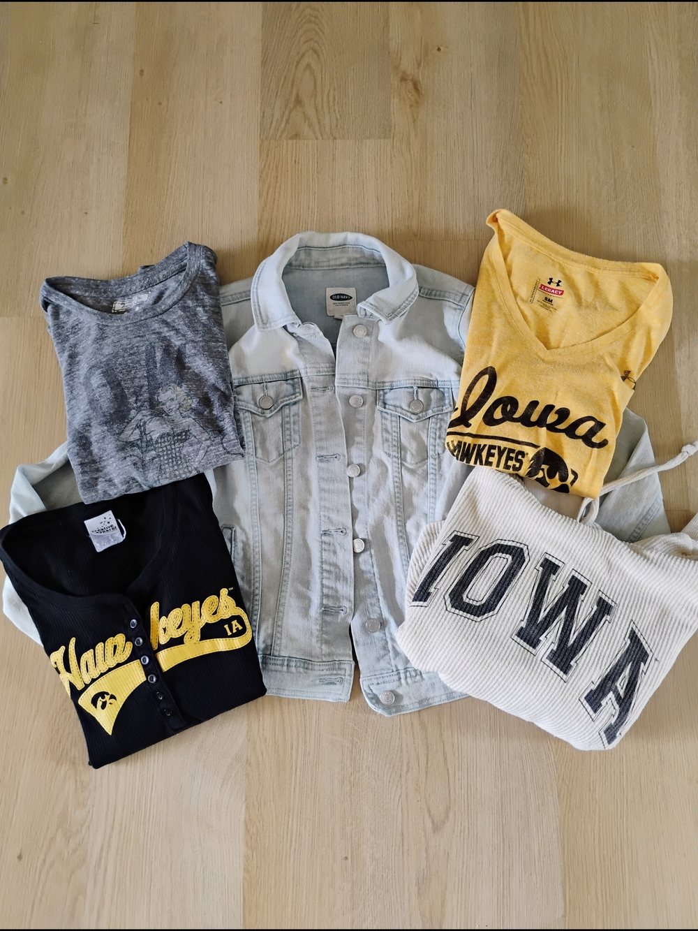 Old Navy Light Blue Denim Jacket with White Label